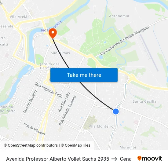 Avenida Professor Alberto Vollet Sachs 2935 to Cena map