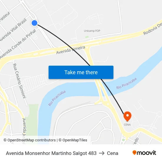 Avenida Monsenhor Martinho Salgot 483 to Cena map