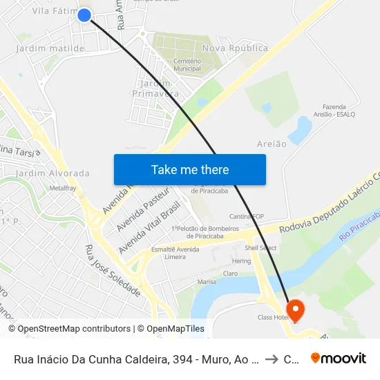 Rua Inácio Da Cunha Caldeira, 394 - Muro, Ao Lado Nº 394 to Cena map