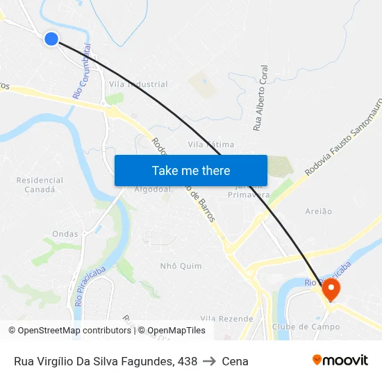 Rua Virgílio Da Silva Fagundes, 438 to Cena map