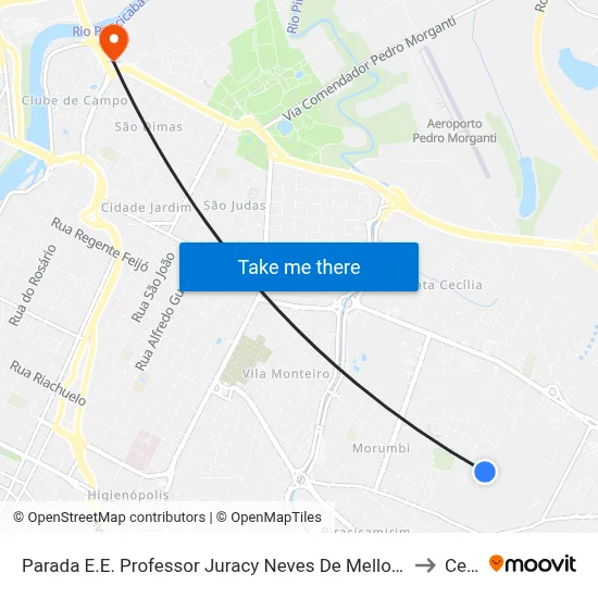 Parada E.E. Professor Juracy Neves De Mello Ferrucciu to Cena map