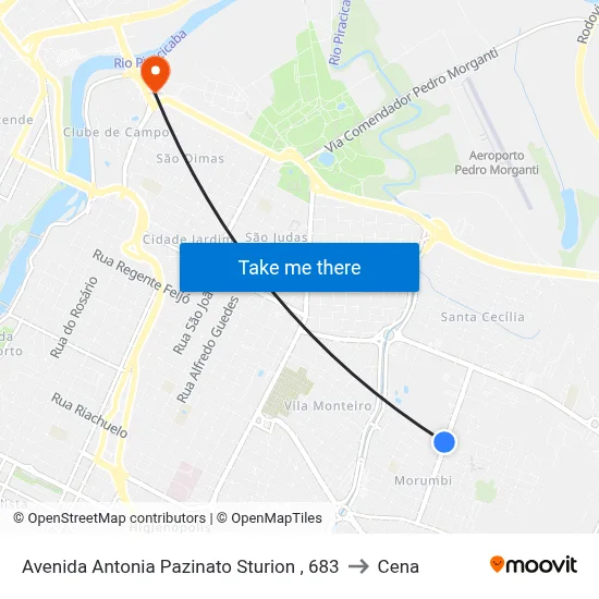 Avenida Antonia Pazinato Sturion , 683 to Cena map