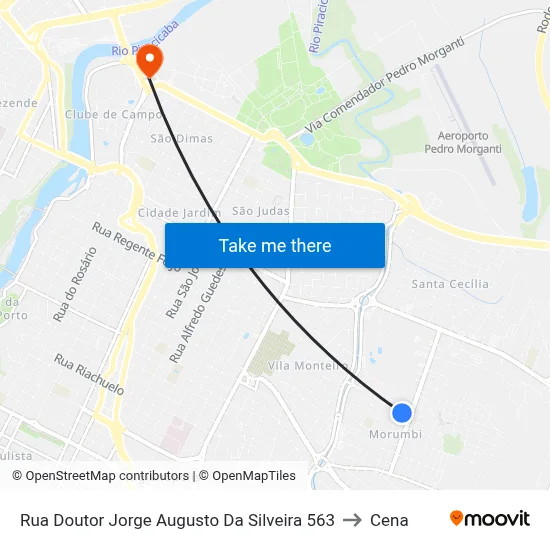 Rua Doutor Jorge Augusto Da Silveira 563 to Cena map