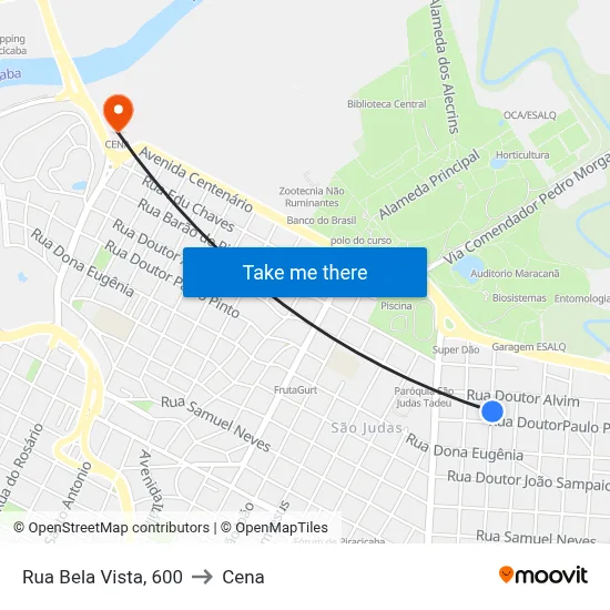 Rua Bela Vista, 600 to Cena map