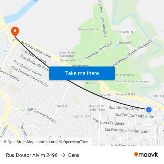 Rua Doutor Alvim 2496 to Cena map