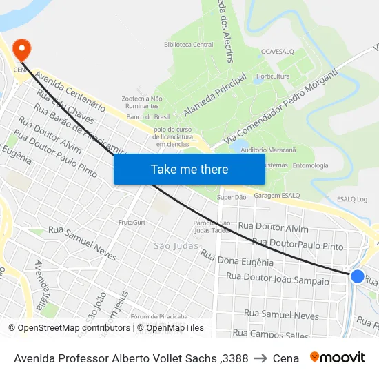 Avenida Professor Alberto Vollet Sachs ,3388 to Cena map