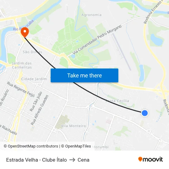 Estrada Velha - Clube Ítalo to Cena map