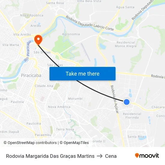 Rodovia Margarida Das Graças Martins to Cena map