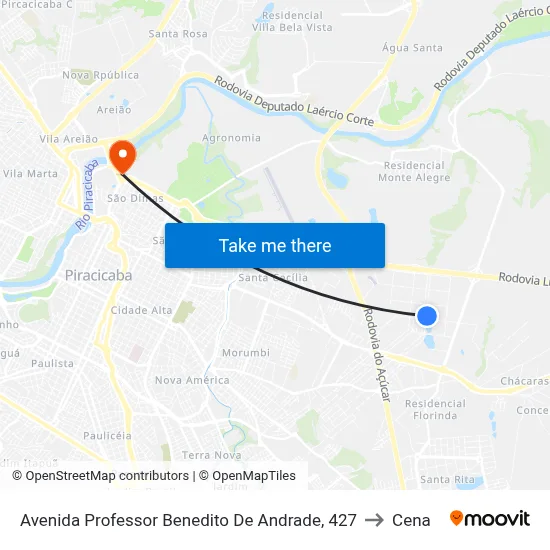 Avenida Professor Benedito De Andrade, 427 to Cena map
