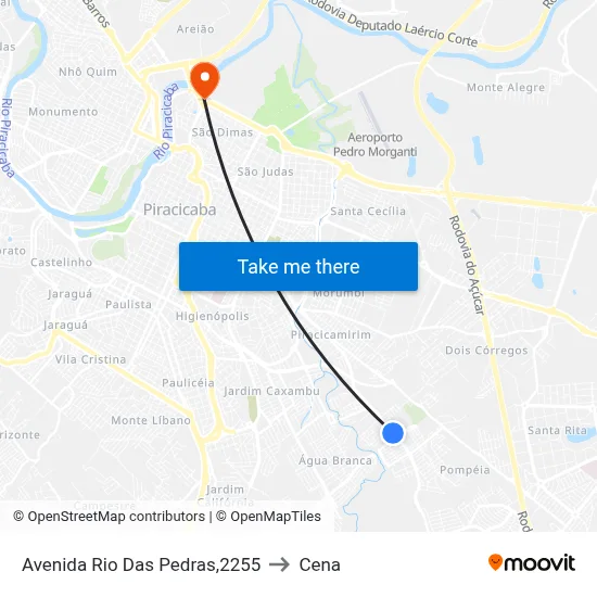 Avenida Rio Das Pedras,2255 to Cena map