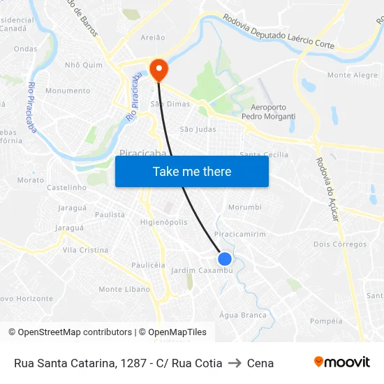 Rua Santa Catarina, 1287 - C/ Rua Cotia to Cena map