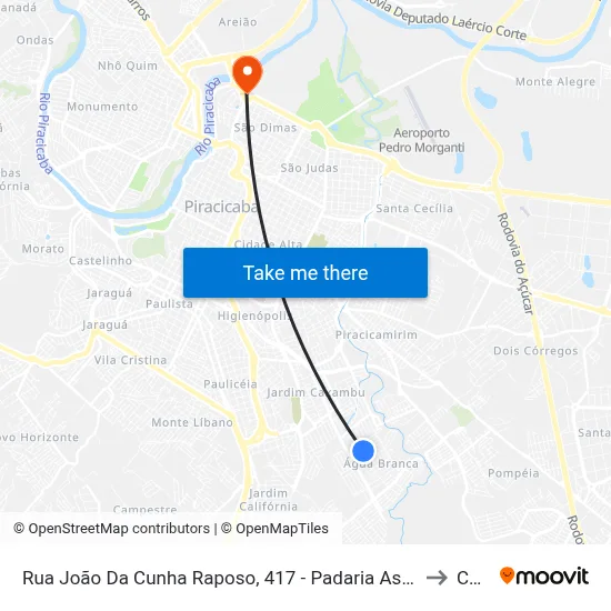 Rua João Da Cunha Raposo, 417 - Padaria Astúrias, Nº 417 to Cena map