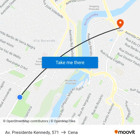 Av. Presidente Kennedy, 571 to Cena map