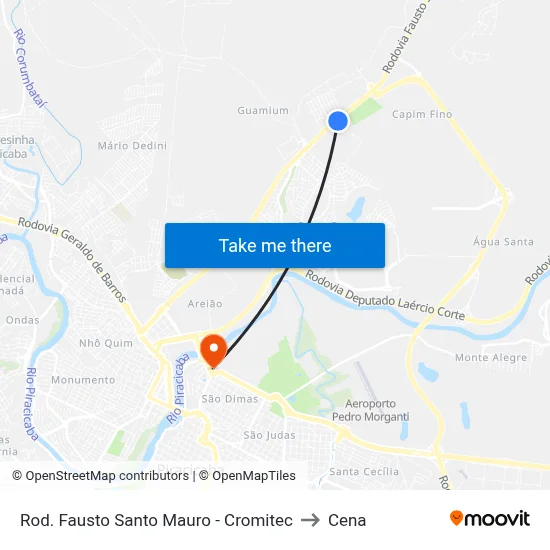 Rod. Fausto Santo Mauro - Cromitec to Cena map