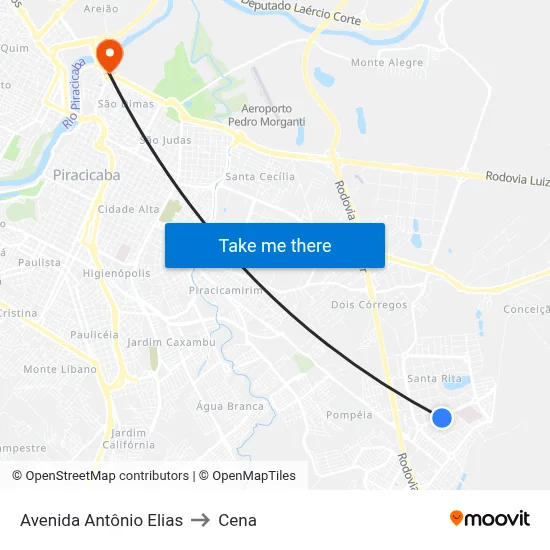 Avenida Antônio Elias to Cena map