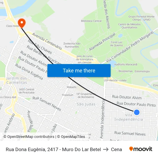 Rua Dona Eugênia, 2417 - Muro Do Lar Betel to Cena map