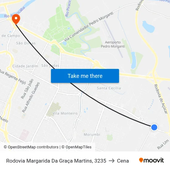 Rodovia Margarida Da Graça Martins, 3235 to Cena map