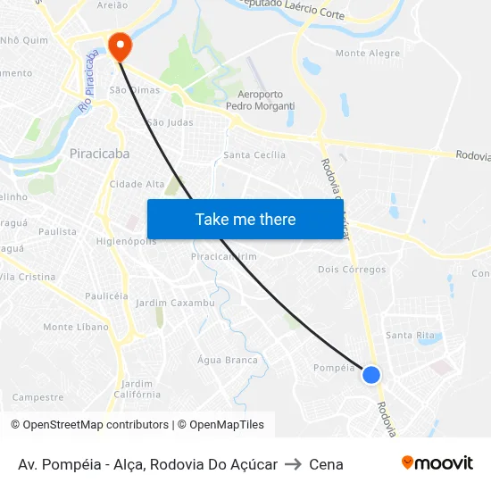 Av. Pompéia - Alça, Rodovia Do Açúcar to Cena map