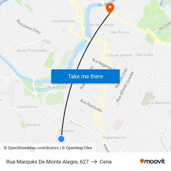 Rua Marquês De Monte Alegre, 627 to Cena map