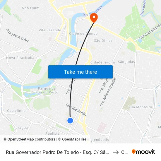 Rua Governador Pedro De Toledo - Esq. C/ São Francisco De Assis to Cena map