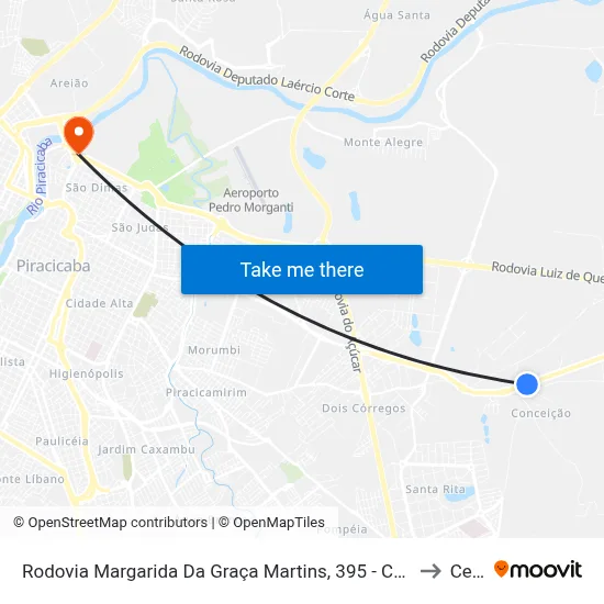 Rodovia Margarida Da Graça Martins, 395 - Chácara Alfa to Cena map