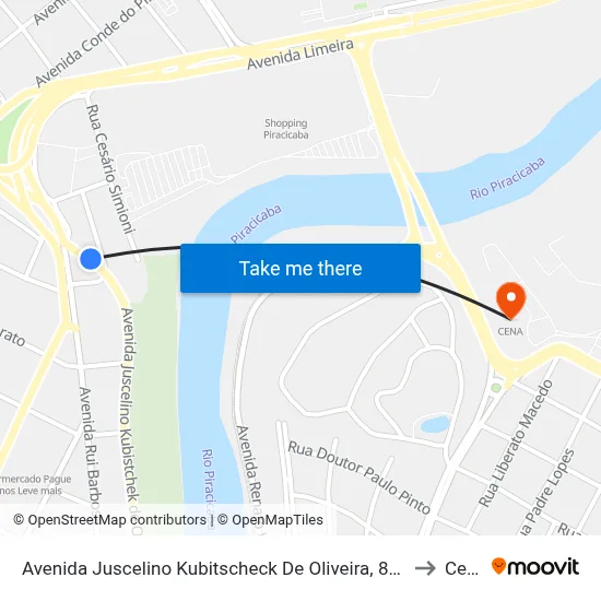 Avenida Juscelino Kubitscheck De Oliveira, 804-862 to Cena map