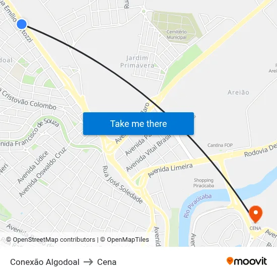 Conexão Algodoal to Cena map