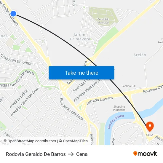 Rodovia Geraldo De Barros to Cena map