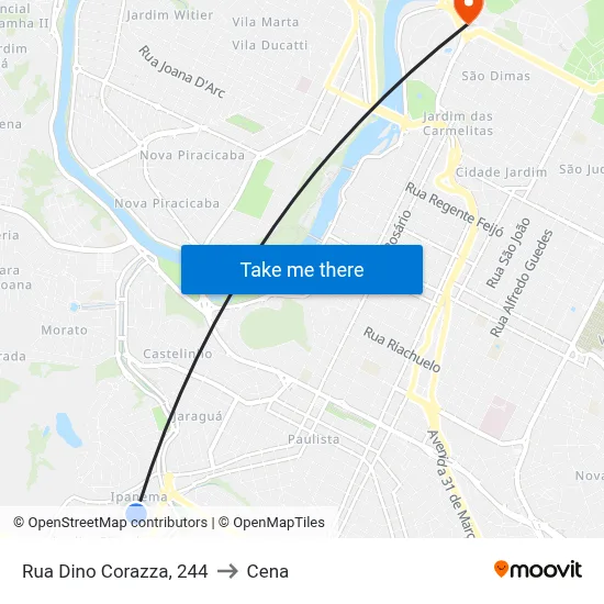 Rua Dino Corazza, 244 to Cena map