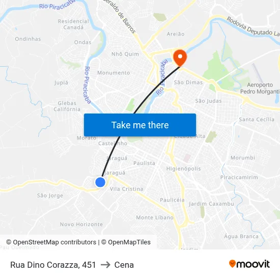Rua Dino Corazza, 451 to Cena map