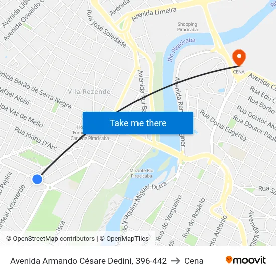 Avenida Armando Césare Dedini, 396-442 to Cena map