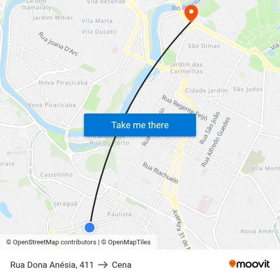 Rua Dona Anésia, 411 to Cena map