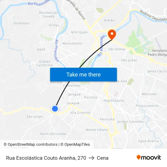 Rua Escolástica Couto Aranha, 270 to Cena map