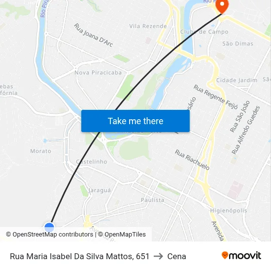 Rua Maria Isabel Da Silva Mattos, 651 to Cena map