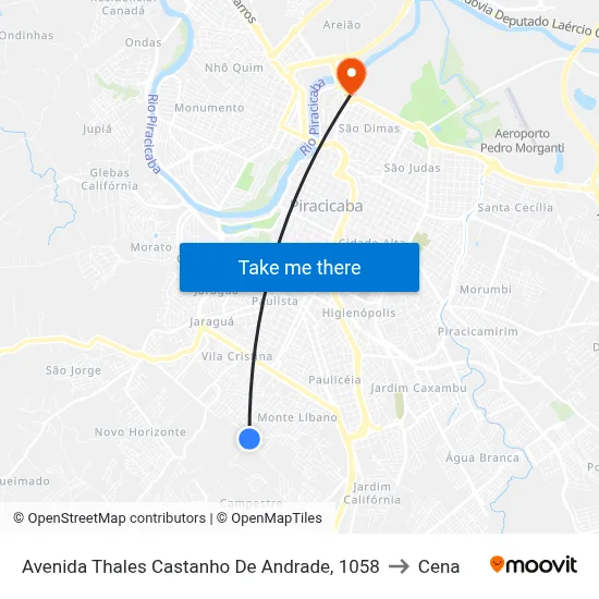 Avenida Thales Castanho De Andrade, 1058 to Cena map