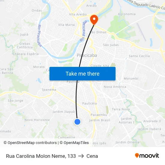 Rua Carolina Molon Neme, 133 to Cena map
