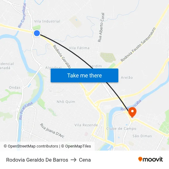 Rodovia Geraldo De Barros to Cena map