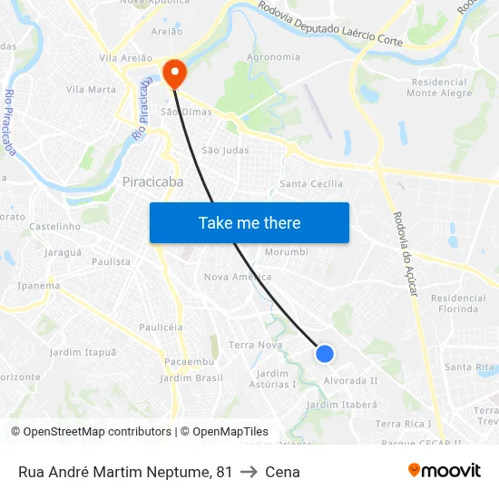 Rua André Martim Neptume, 81 to Cena map