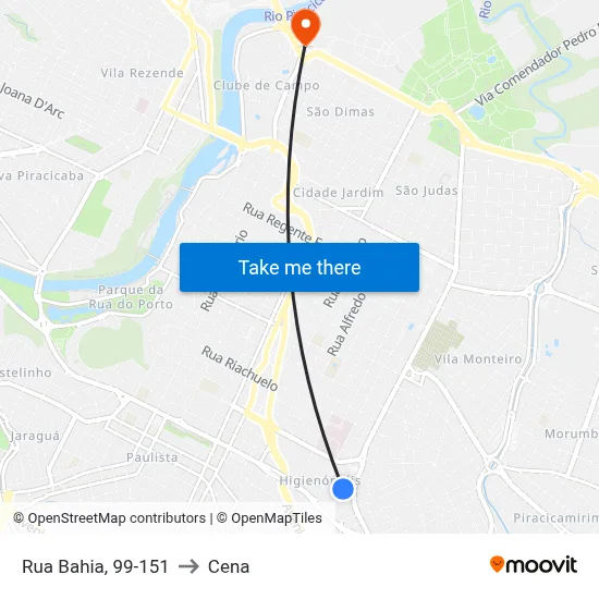 Rua Bahia, 99-151 to Cena map