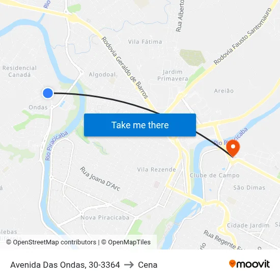 Avenida Das Ondas, 30-3364 to Cena map