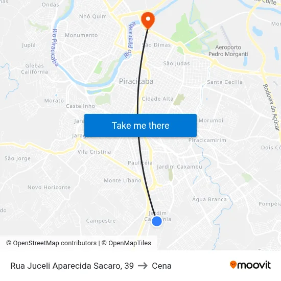 Rua Juceli Aparecida Sacaro, 39 to Cena map