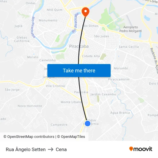Rua Ângelo Setten to Cena map