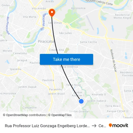 Rua Professor Luiz Gonzaga Engelberg Lordello, 542 to Cena map