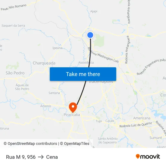 Rua M 9, 956 to Cena map