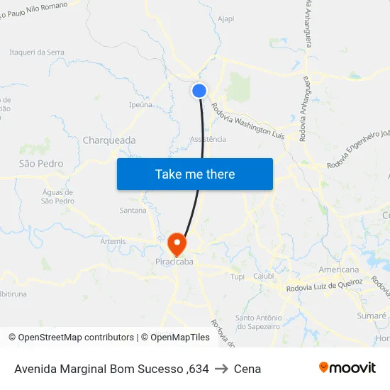 Avenida Marginal Bom Sucesso ,634 to Cena map