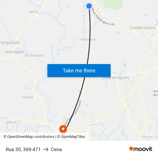 Rua 30, 369-471 to Cena map