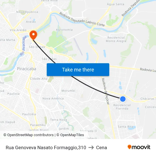 Rua Genoveva Nasato Formaggio,310 to Cena map