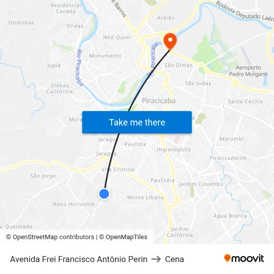 Avenida Frei Francisco Antônio Perin to Cena map