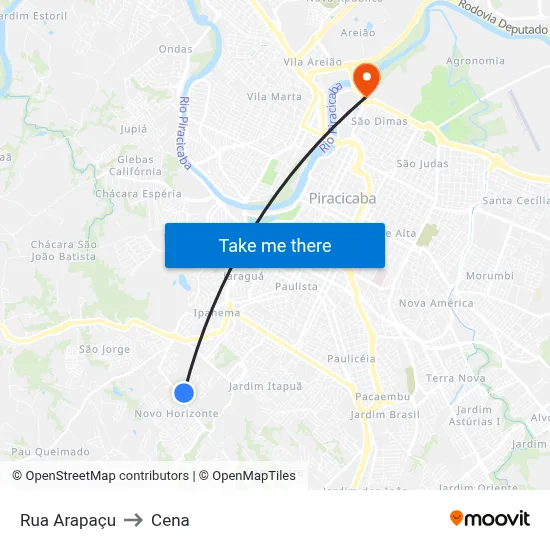 Rua Arapaçu to Cena map