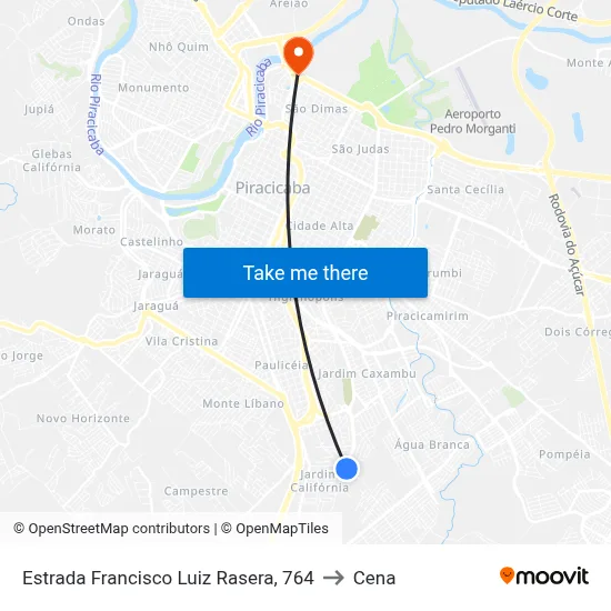 Estrada Francisco Luiz Rasera, 764 to Cena map